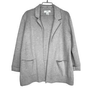 Magaschoni wool blend open cardigan in light gray, size M EUC